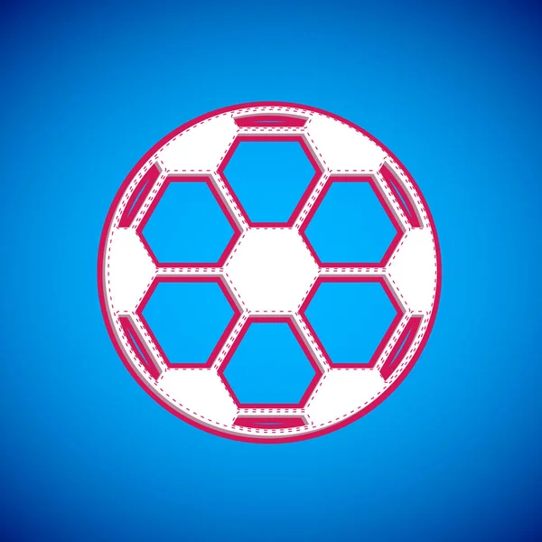 Ikone Des Weißen Fußballs Isoliert Auf Blauem Hintergrund Sportgeräte Vektor — Stockvektor