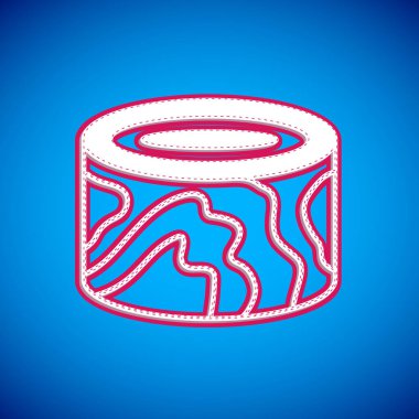 Mavi arkaplanda beyaz tahta kütük simgesi izole edildi. Yakacak odun yığını. Vektör