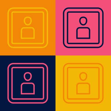 Pop Art Line Video simgesi renk arkaplanında izole edildi. Film şeridi tabelası. Vektör