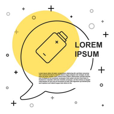 Siyah çizgi batarya şarj seviyesi göstergesi simgesi beyaz arkaplanda izole edildi. Rastgele dinamik şekiller. Vektör