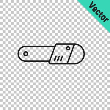 Siyah çizgi testeresi simgesi şeffaf arkaplanda izole edildi. Vektör