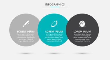 Ortaçağ pruvası, beyzbol sopası, top ve voleybol. Ticari bilgi şablonu. Vektör