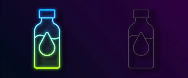 Leuchtende Neon Linie Benzin Reagenzglas Symbol Isoliert Auf Schwarzem Hintergrund — Stockvektor