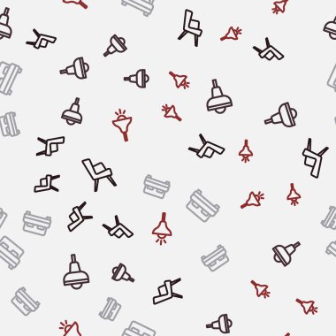 Hat Kol Koltuğu, Lamba asma, büyük yatak ve pürüzsüz desen. Vektör