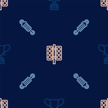 Ödül kupası amortisörünü ve trafik ışığını pürüzsüz bir modele ayarlayın. Vektör.