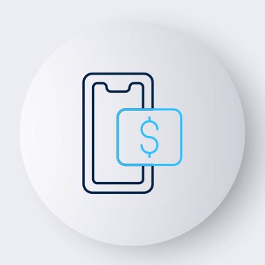 Telefon hattı ve alışveriş arabası simgesi beyaz arka planda izole edildi. İnternetten satın alma sembolü. Süpermarket sepeti sembolü. Renkli taslak konsepti. Vektör