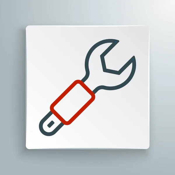 Linienschlüssel Symbol Isoliert Auf Weißem Hintergrund Schlüsselreparaturwerkzeug Service Tool Symbol — Stockvektor