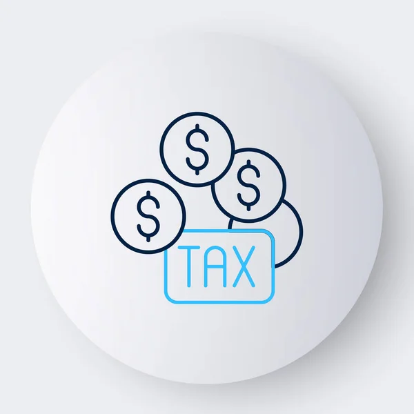 Line Tax Payment Icon Isolated White Background Colorful Outline Concept — Vector de stock