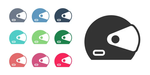 Black Racing Helmet Icon Isolated White Background Set Icons Colorful — стоковый вектор