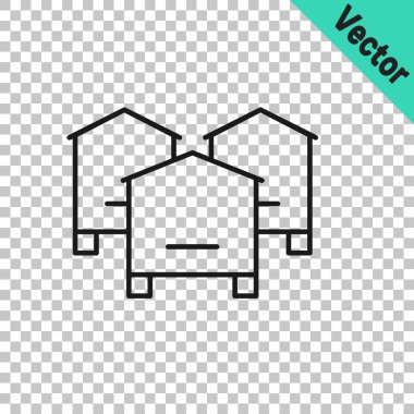 Arı kovanı simgesi için siyah çizgi, şeffaf arkaplanda izole edilmiş. Arı kovanı sembolü. Apiary ve arı yetiştiriciliği. Tatlı doğal yemek. Vektör