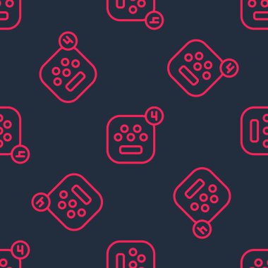 Kırmızı çizgi taksici mobil uygulama simgesi siyah arkaplanda izole edilmiş. Mobil uygulama taksisi. Vektör.