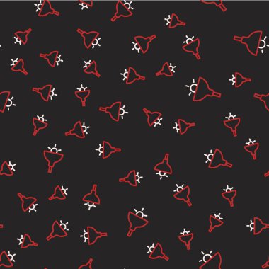 Lamba çizgisi simgesi siyah arkaplanda izole edilmiş. Tavan lambası ampulü. Vektör