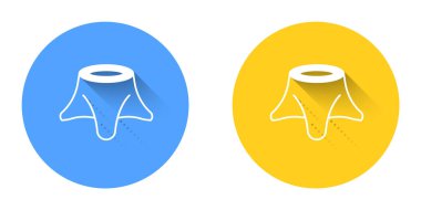 Beyaz Ağaç ağaç gövdesi simgesi uzun gölge arkaplanı ile izole edilmiş. Çember düğmesi. Vektör