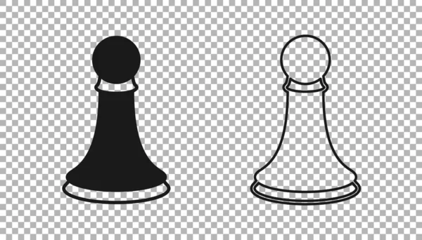 透明な背景に黒いチェスの駒のアイコンが隔離されている ベクトル — ストックベクタ