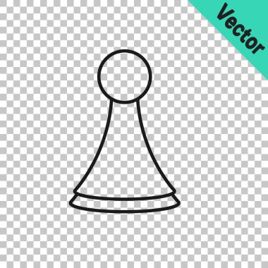 Black line Chip for board game icon isolated on transparent background.  Vector