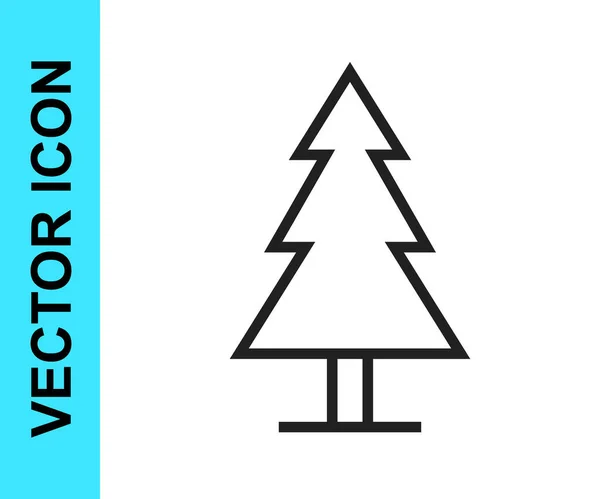 Schwarze Linie Baum Symbol Isoliert Auf Weißem Hintergrund Symbol Wald — Stockvektor