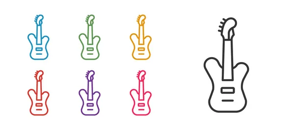 Elektro Bas Gitar Simgesi Beyaz Arkaplanda Izole Edildi Simgeleri Renklendirin — Stok Vektör
