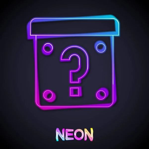 Žhnoucí Neonová Čára Tajemný Box Nebo Náhodný Lup Box Pro — Stockový vektor