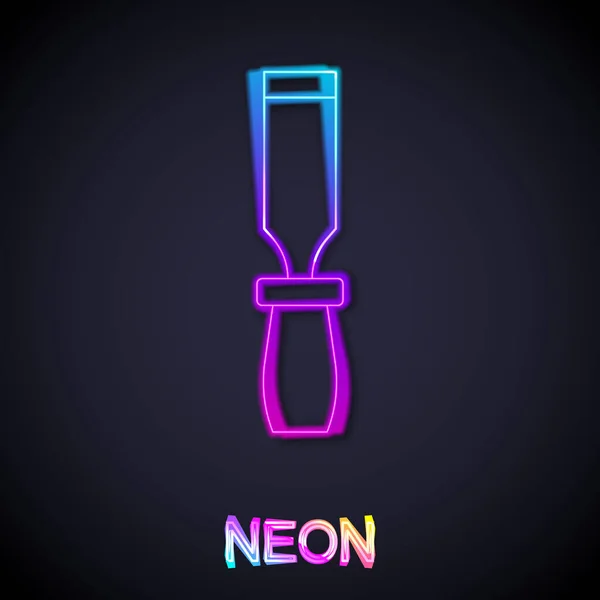 Glödande Neon Line Rasp Metall Fil Ikon Isolerad Svart Bakgrund — Stock vektor