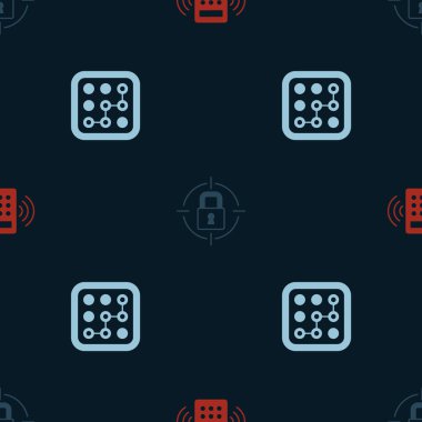 Güvenlik tuş takımı erişim panelini, kilit ve grafiksel şifre korumasını kusursuz desene ayarla. Vektör