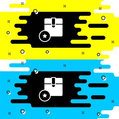 Siyah arkaplanda beyaz karton kutu simgesi var. Kutu, paket, paket işareti. Teslimat ve ambalaj. Vektör.