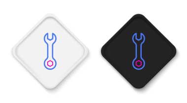 Çizgi Anahtarı simgesi beyaz arkaplanda izole edildi. Anahtar tamir aleti. Servis aracı sembolü. Renkli taslak konsepti. Vektör.