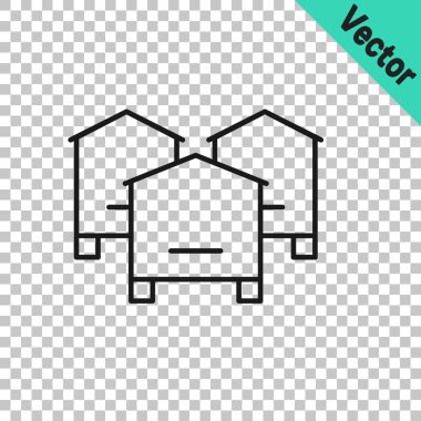Arı kovanı simgesi için siyah çizgi, şeffaf arkaplanda izole edilmiş. Arı kovanı sembolü. Apiary ve arı yetiştiriciliği. Tatlı doğal yemek. Vektör.