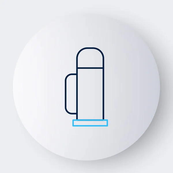 Line Thermos Container Symbol Isoliert Auf Weißem Hintergrund Ikone Thermoflasche — Stockvektor