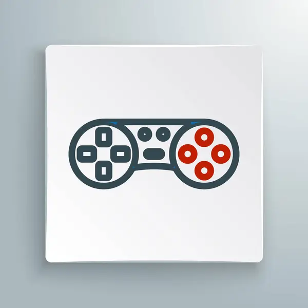 Line Game Controller Joystick Game Console Icon Isolated White Background — Stock Vector