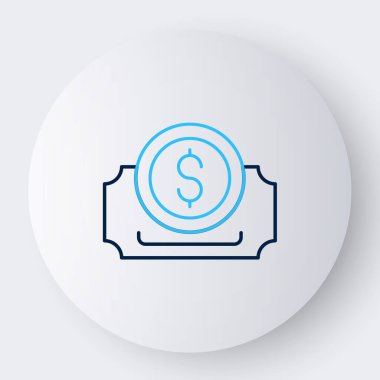 Çizgi sinema bileti simgesi beyaz arkaplanda izole edildi. Renkli taslak konsepti. Vektör.