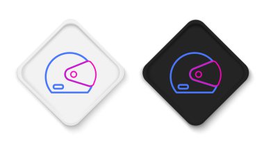 Çizgi Yarış miğferi simgesi beyaz arkaplanda izole edildi. Renkli taslak konsepti. Vektör.