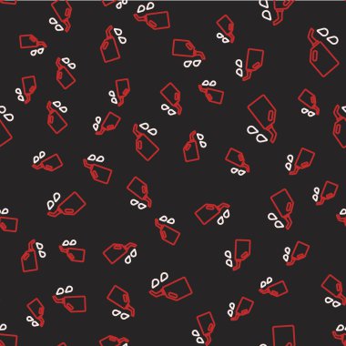 Motor makine yağı ikonu için hat kutusu siyah arka planda izole edilmiş pürüzsüz desen. Benzin bidonu. Yağ değiştirme ve onarım servisi. Vektör.