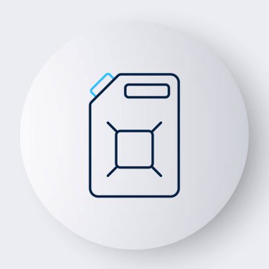 Beyaz arka planda izole edilmiş benzin ikonu hattı kutusu. Dizel gaz ikonu. Renkli taslak konsepti. Vektör.