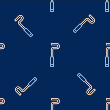 Line Fire poker ikonu mavi arka planda izole edilmiş kusursuz desen. Vektör.