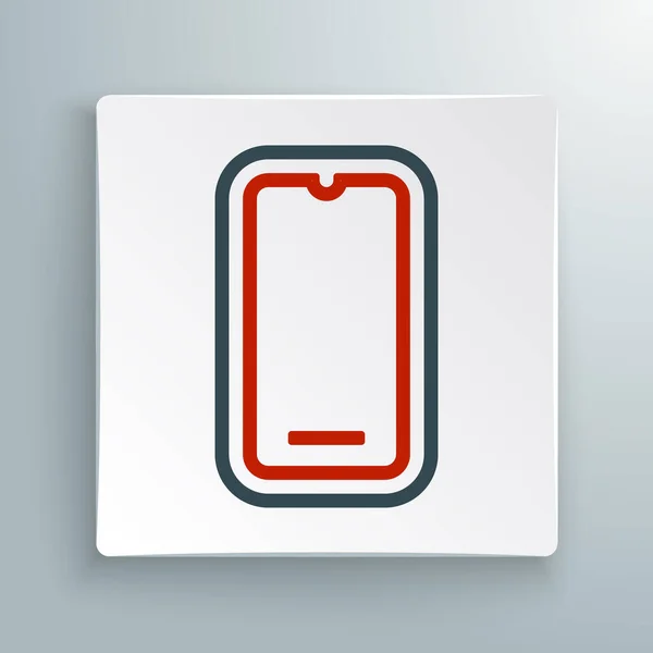 Linea Smartphone Icona Del Telefono Cellulare Isolato Sfondo Bianco Concetto — Vettoriale Stock