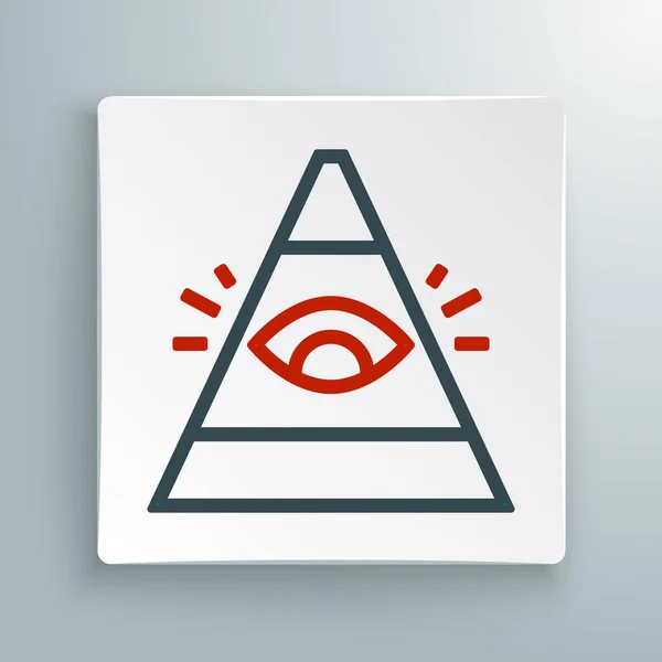 Zednářský Symbol Vševidoucí Oko Boží Ikona Izolované Bílém Pozadí Oko — Stockový vektor