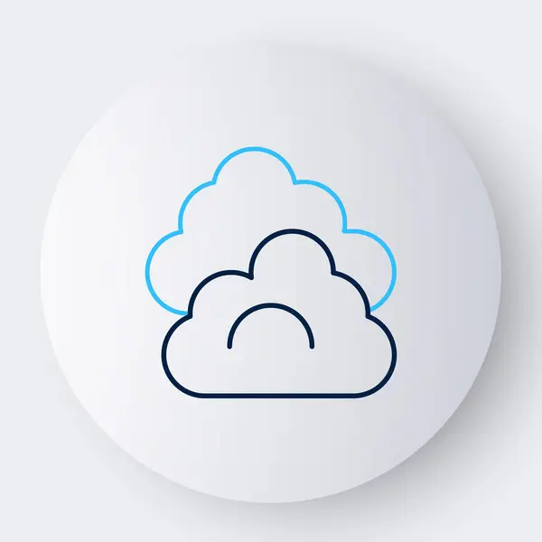 Icône Line Cloud Isolée Sur Fond Blanc Concept Contour Coloré — Image vectorielle