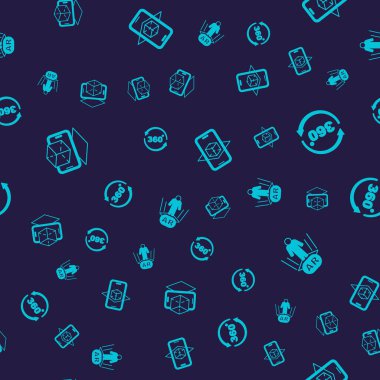 3D modelleme 360 derece görünüm ve artırılmış gerçeklik AR 'ını kusursuz desen üzerine ayarla. Vektör.