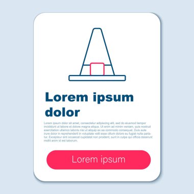 Çizgi Cadı şapkası simgesi gri arkaplanda izole edildi. Mutlu Cadılar Bayramı Partisi. Renkli taslak konsepti. Vektör