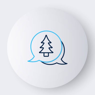 Beyaz arkaplanda çizgi ağacı simgesi izole edildi. Orman sembolü. Renkli taslak konsepti. Vektör