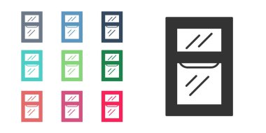 Black Window in room icon isolated on white background. Set icons colorful. Vector