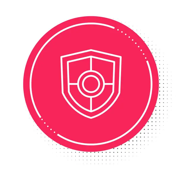 Ikona Bílého Štítu Izolovaná Bílém Pozadí Strážní Znak Zabezpečení Bezpečnost — Stockový vektor