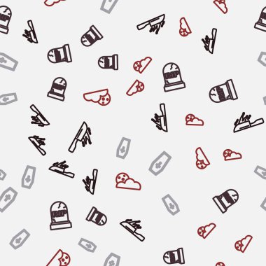 Sıraya dizilmiş Kanlı Bıçak, Rip yazılı Tombstone Tabut Hıristiyan haçı ve Ay ve kusursuz desenli yıldızlar. Vektör