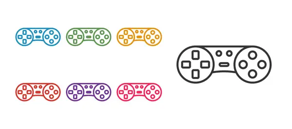 Setzen Sie Linie Game Controller Oder Steuerknüppel Für Spielkonsole Symbol — Stockvektor