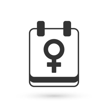 Grey Calendar with 8 March icon isolated on white background. International Happy Women Day. Vector.