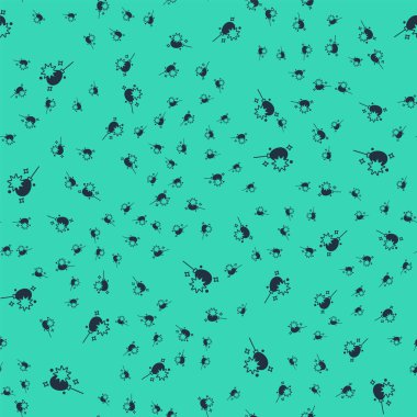 Kurdele ikonlu siyah balonlar yeşil arka planda izole edilmiş pürüzsüz desen. Vektör