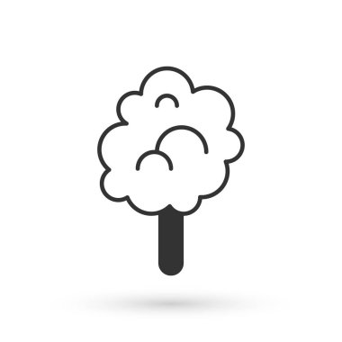 Beyaz arka planda izole edilmiş gri pamuk helva ikonu. Vektör