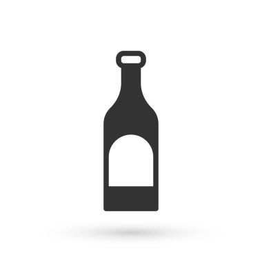Beyaz arka planda izole edilmiş gri şarap ikonu. Vektör