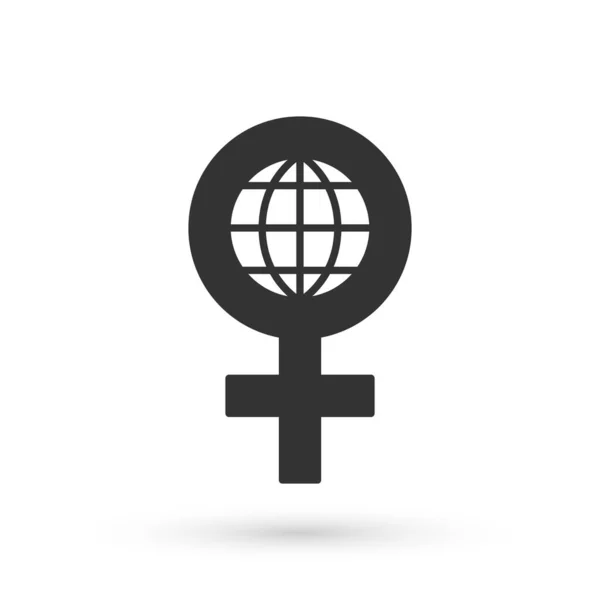 Сіра Піктограма Березня Ізольована Білому Тлі Міжнародний День Щасливих Жінок — стоковий вектор