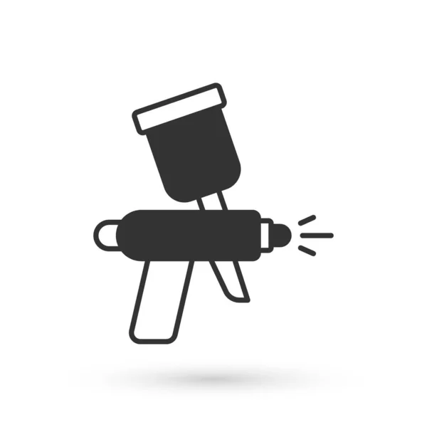 Grey Paint Spray Gun Icon Isolated White Background Vector — Stock Vector